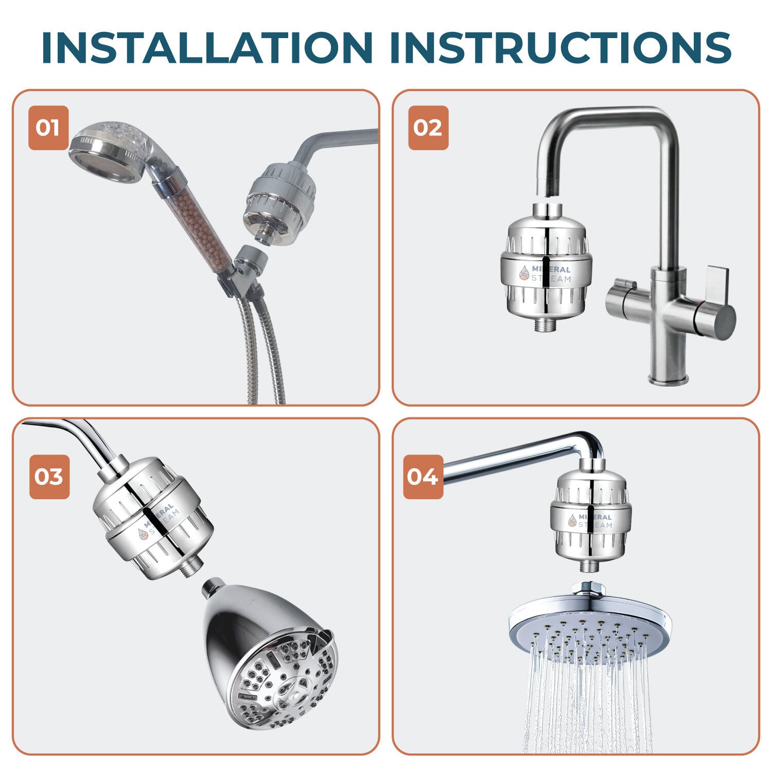 Dusjfilter for hardt vann