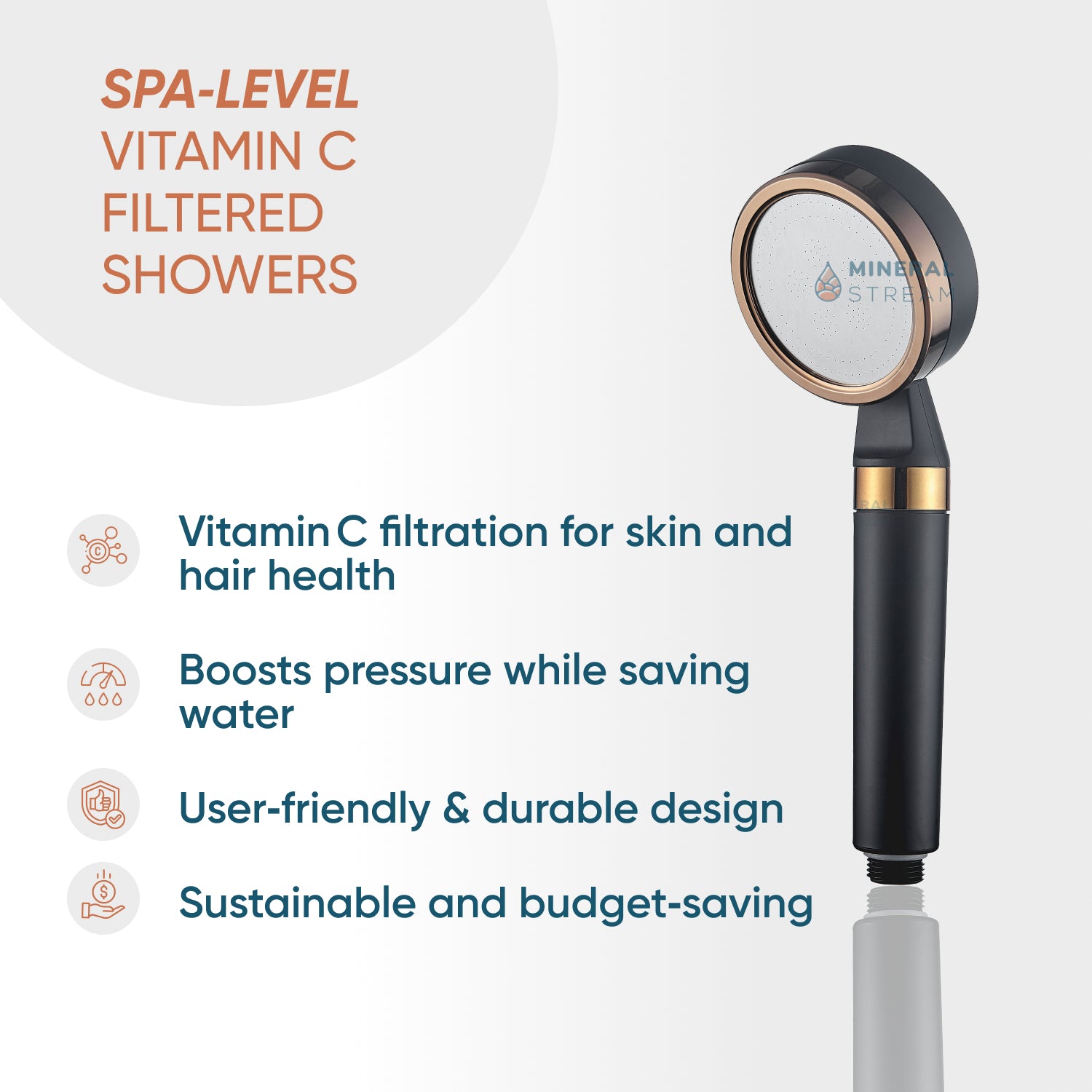 MineralStream ™ Black - Vitamin C komplett dusjkit