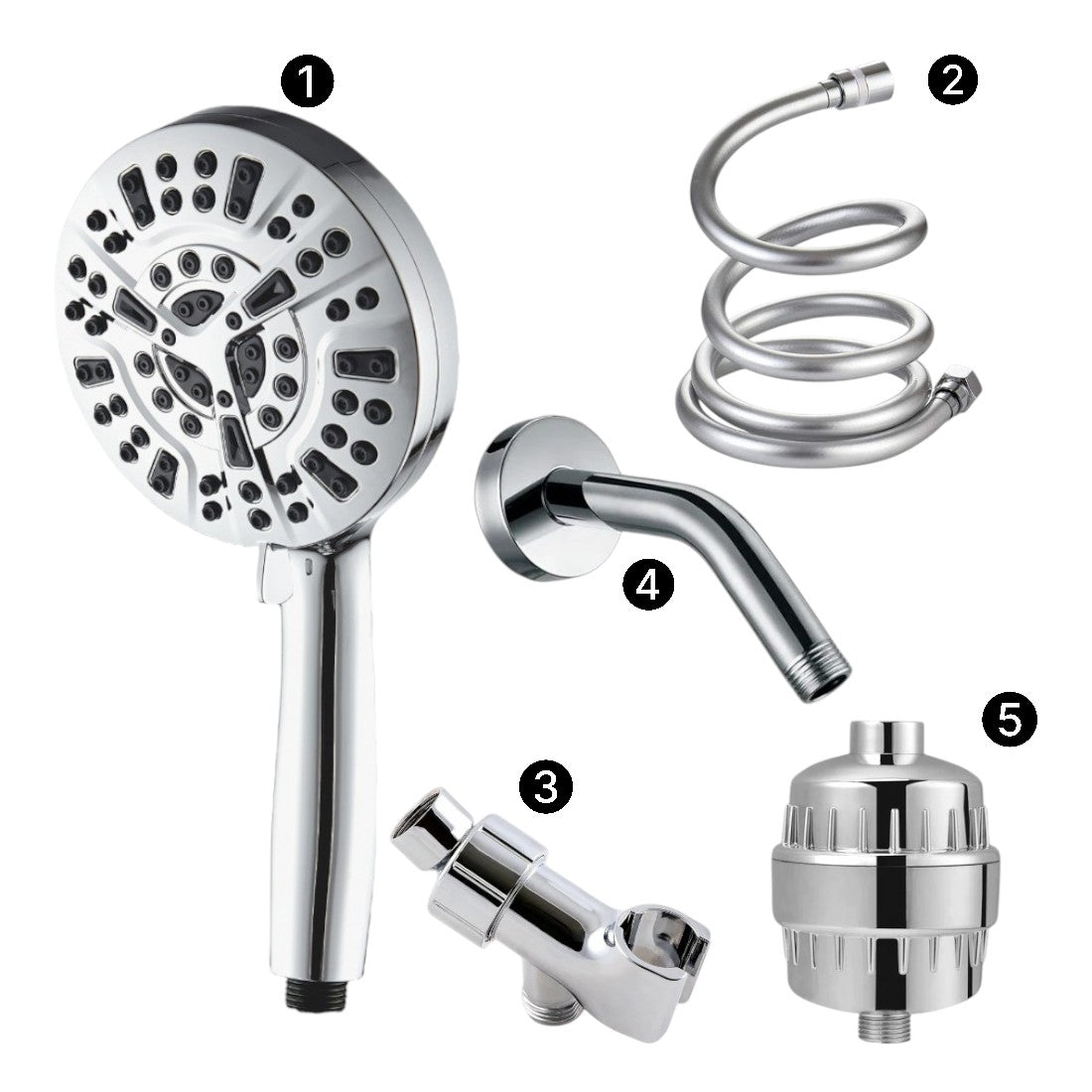 MineralStream Luxe 10 Mode High Pressure Shower Head (filtrert)