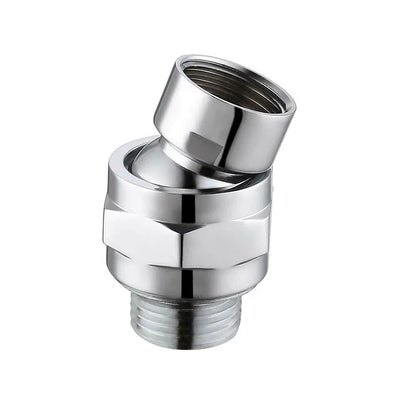 Shower Head Swivel Connector - brass 360-degree ball joint, front view