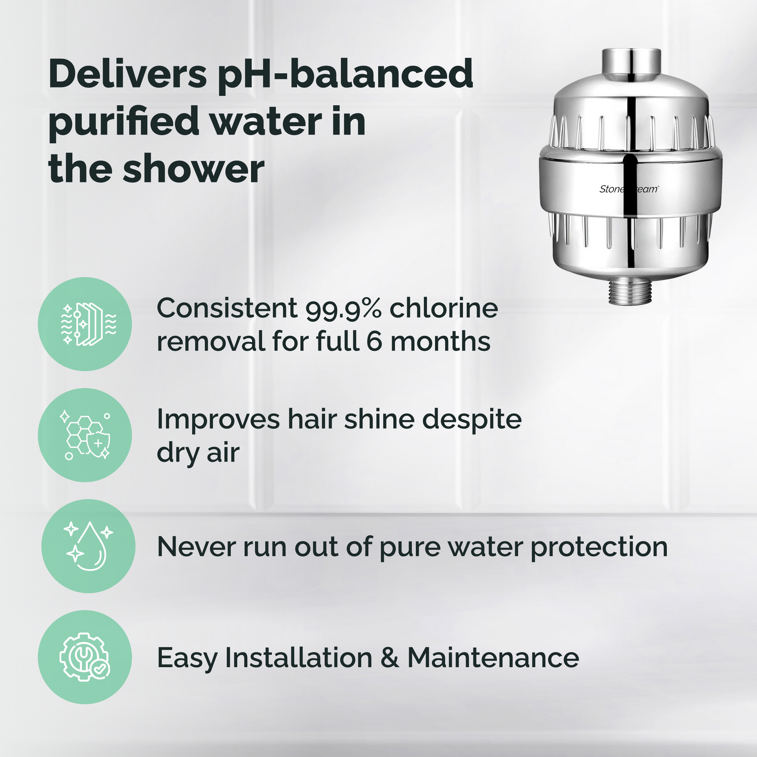 Dusjfilter for hardt vann